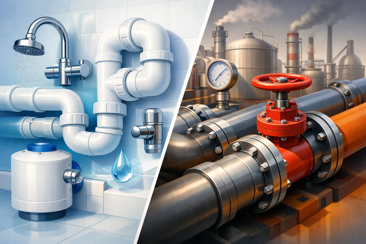 Tubería sanitaria vs industrial: cuál elegir
